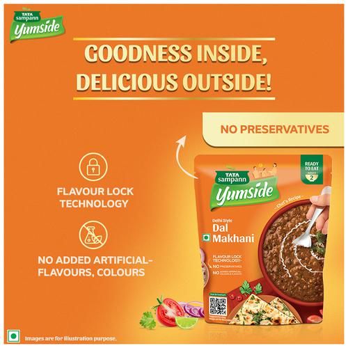 Tata Sampann Yumside Delhi Style Dal Makhani -Ready To Eat Meal, 285 g-6.webp